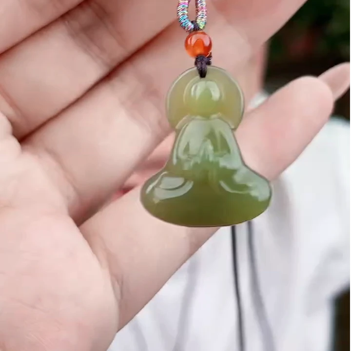 和田玉黄口无相佛吊坠（拍一发一，多样性发货！）