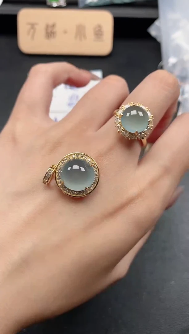 银S925镶嵌戒指翡翠51511