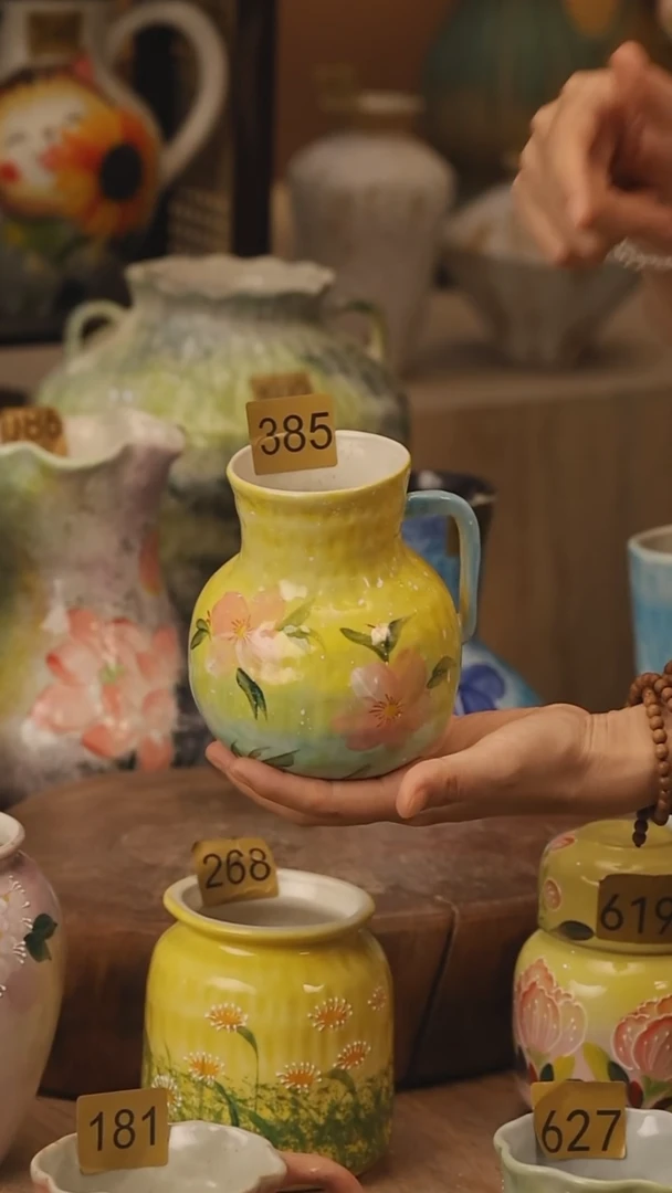 陶瓷385景德镇设计师手作花器摆件侘寂风