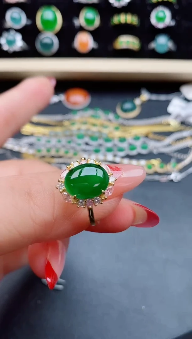 【闪购商品】翡翠戒指银S925镶嵌321321