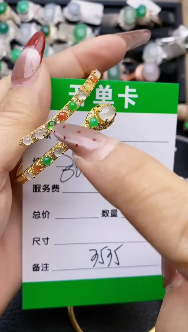 【闪购商品】翡翠戒指银S925镶嵌3535