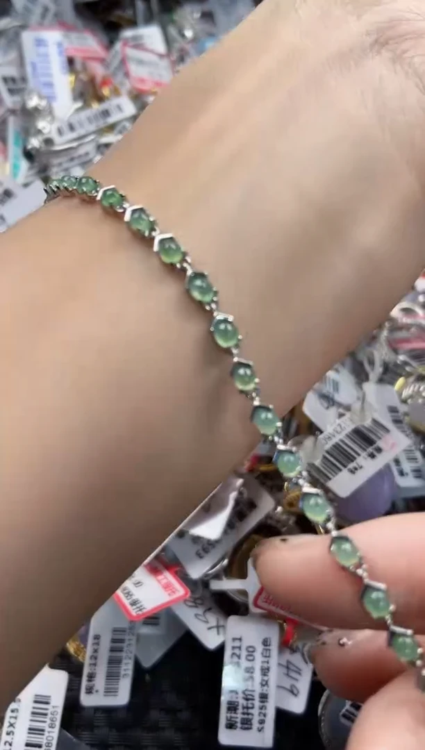 银S925镶嵌戒指翡翠8888----8