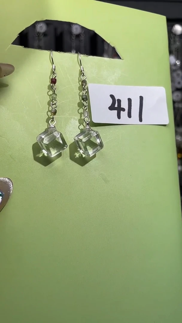 紫晶耳饰银S925镶嵌喜欢拍