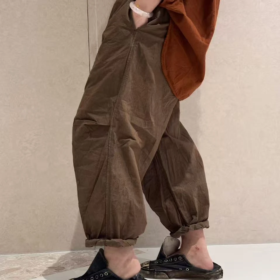 AK2568胭絮- 纸感棉显瘦通勤瘦腿裤