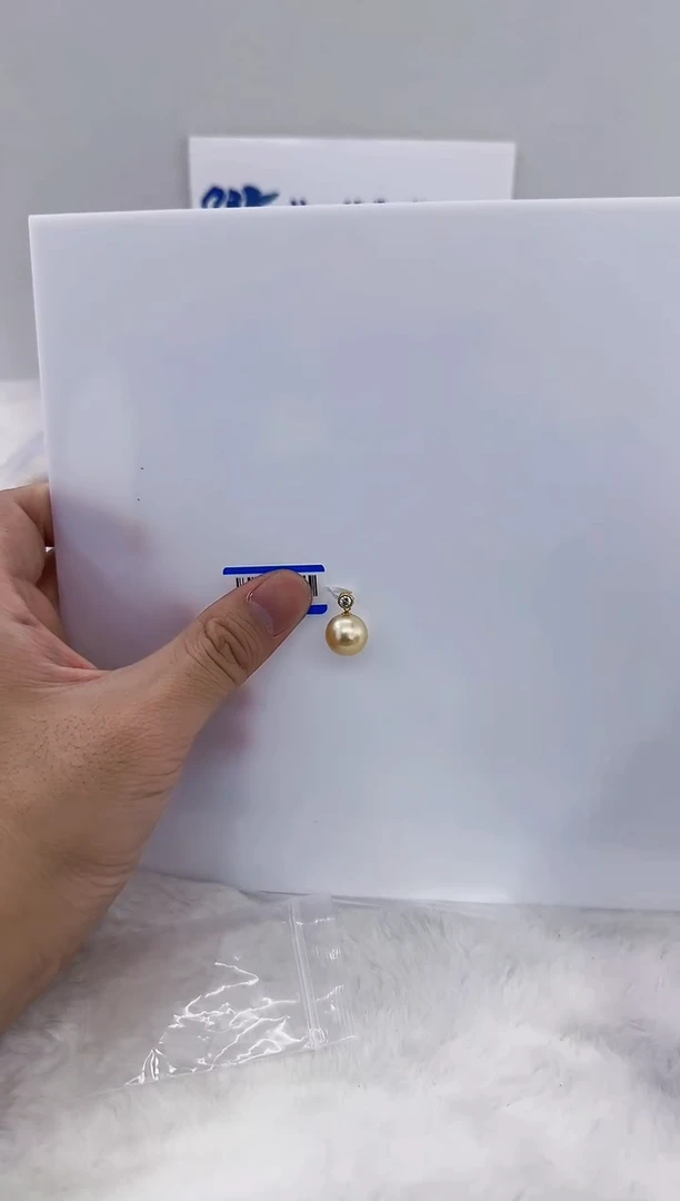 18K金镶嵌海水珍珠DA金珠吊坠12-13 y231