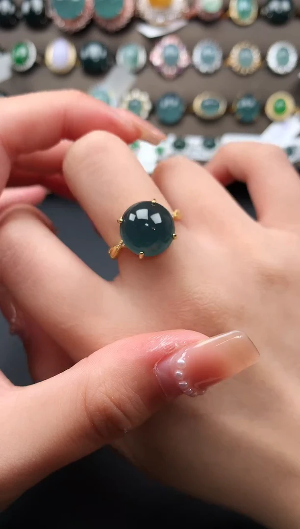 【闪购商品】翡翠戒指银S925镶嵌5214124