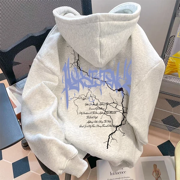 重磅500克纯棉连帽卫衣秋冬季加绒加厚上衣酷帅宽松时尚男女同款