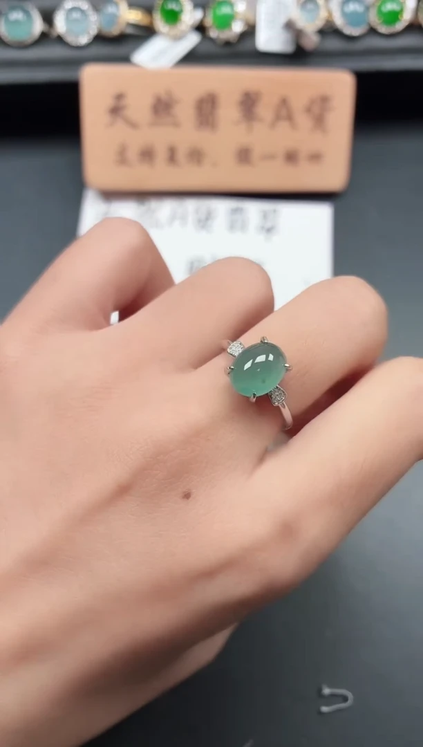 银S925镶嵌戒指翡翠11