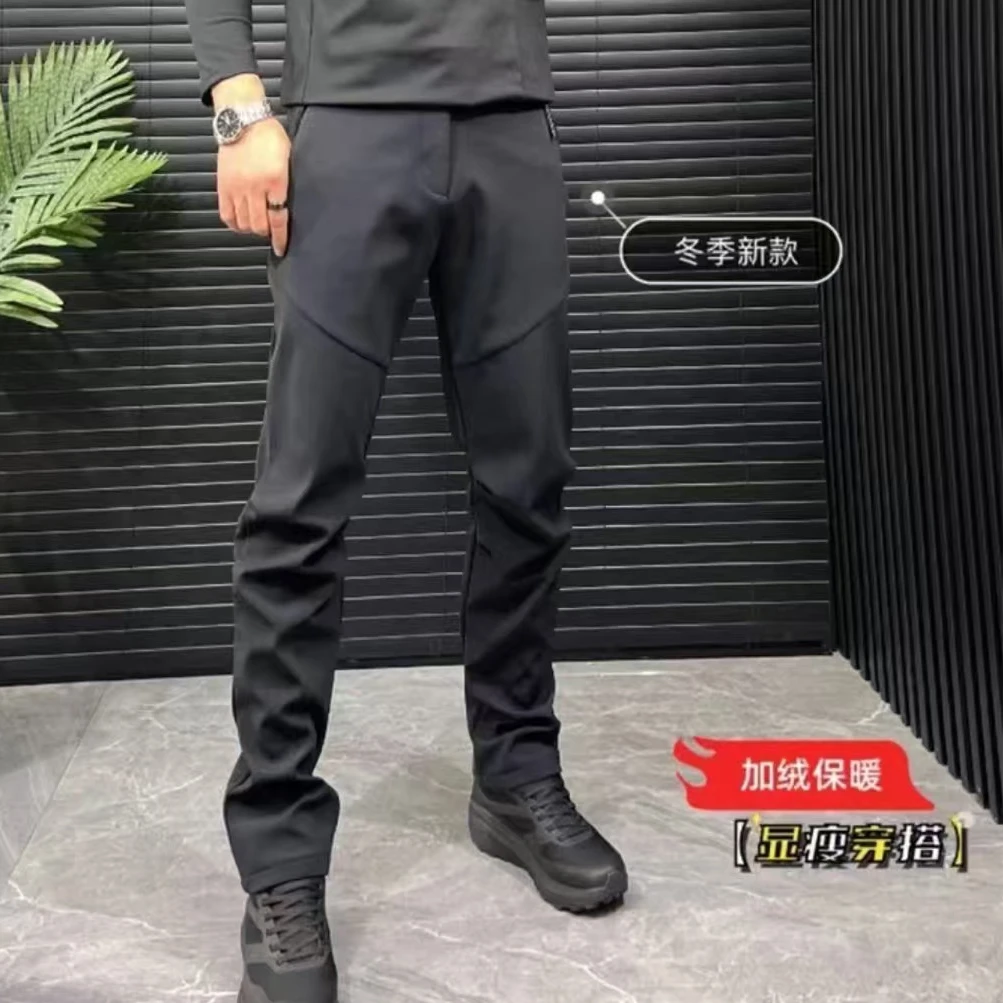 H-春季新款户外运动休闲耐磨保暖软壳男裤时尚