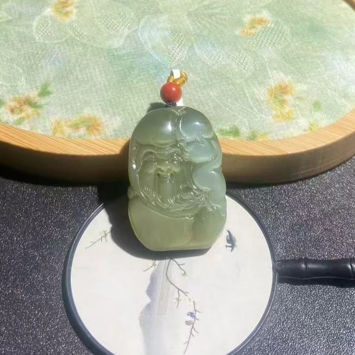 寿星碧绿挂件D036