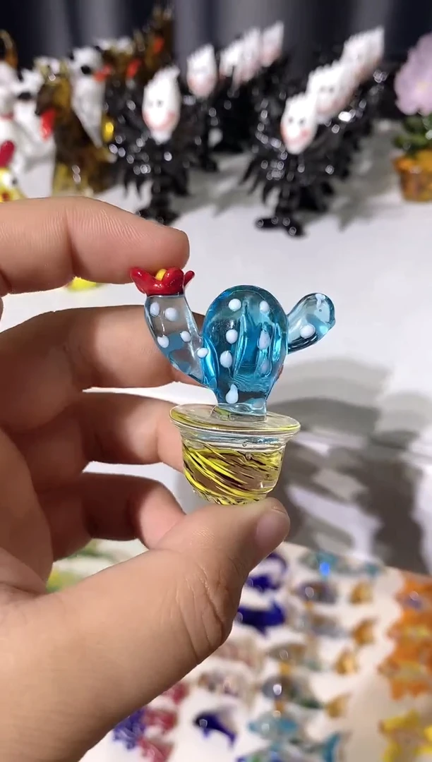 琉璃手工艺品盆栽仙人掌