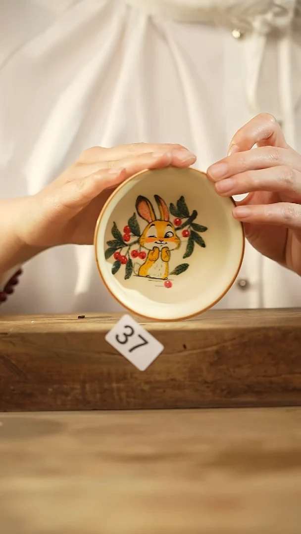 瓷片设计师手作款 手绘油画风卡通系列 十七