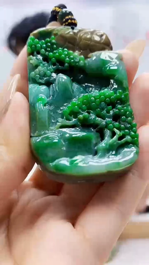 未镶嵌定制翡翠5060ty-毛货挂件159