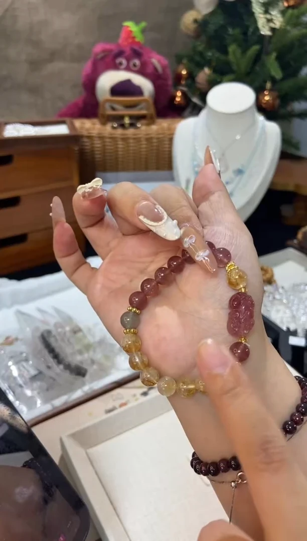 水晶手串未镶嵌孤品捡漏均匀瑕疵介意勿拍