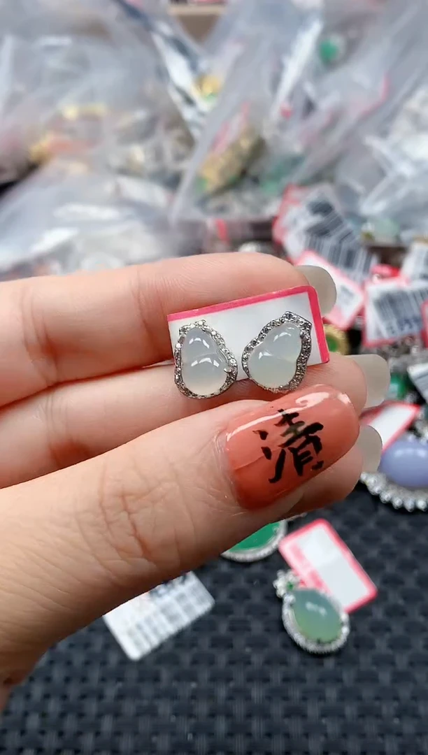 银S925镶嵌戒指翡翠天然A货缅甸翡翠