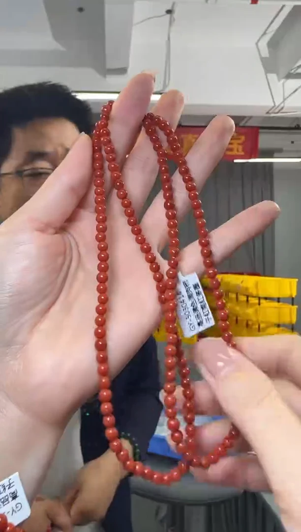 【闪购商品】南红玛瑙项链未镶嵌南红多圈约4.5mm