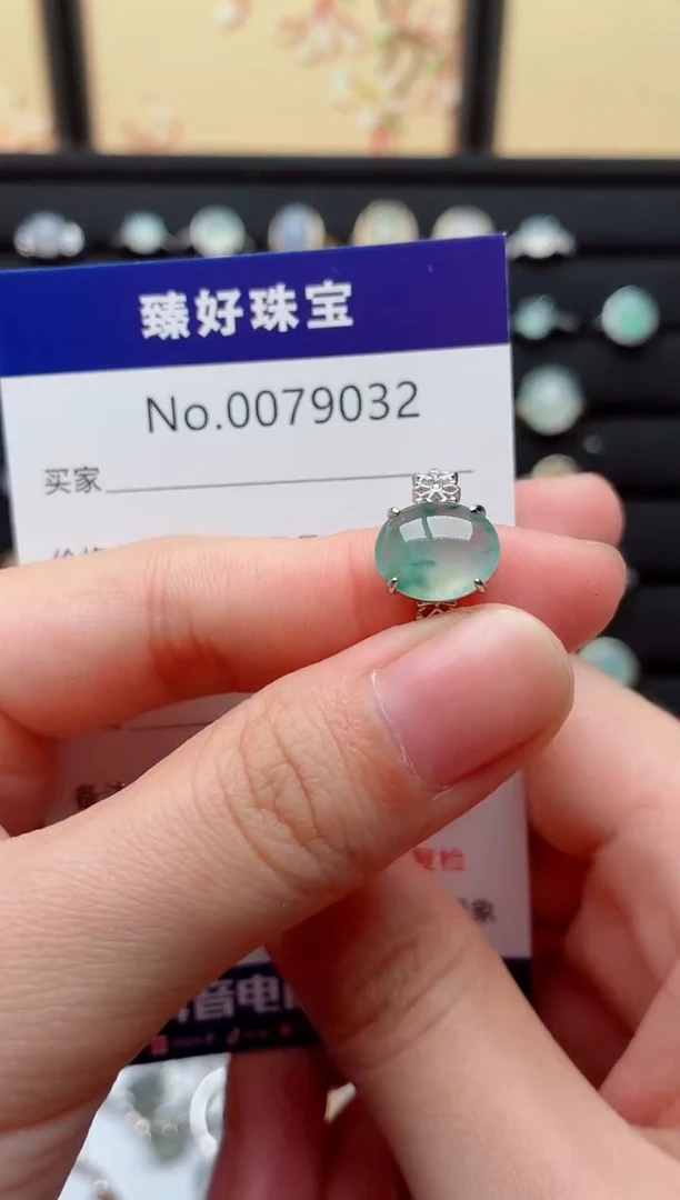 银S925镶嵌戒指翡翠.