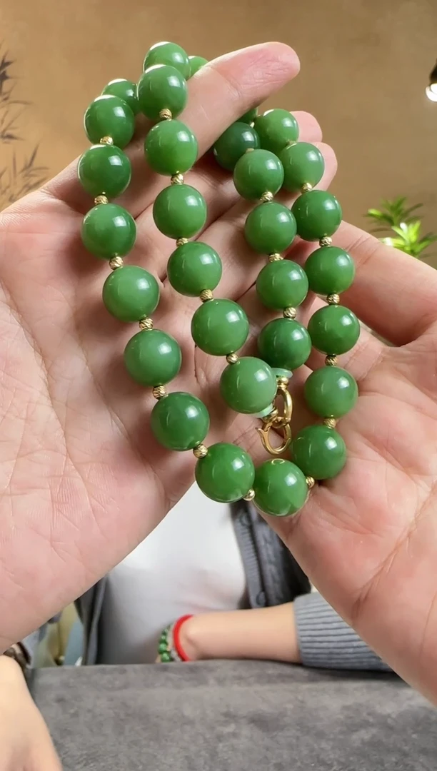 【闪购商品】和田玉颈饰18K金镶嵌18k金 碧玉仙女链