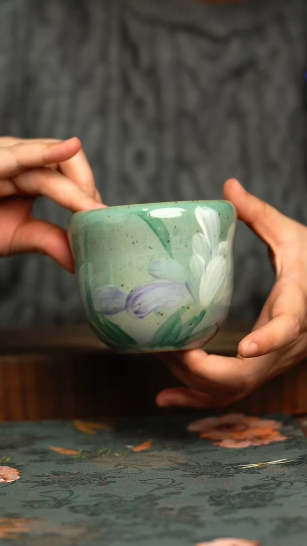 杯釉下彩手工手绘同款陶器