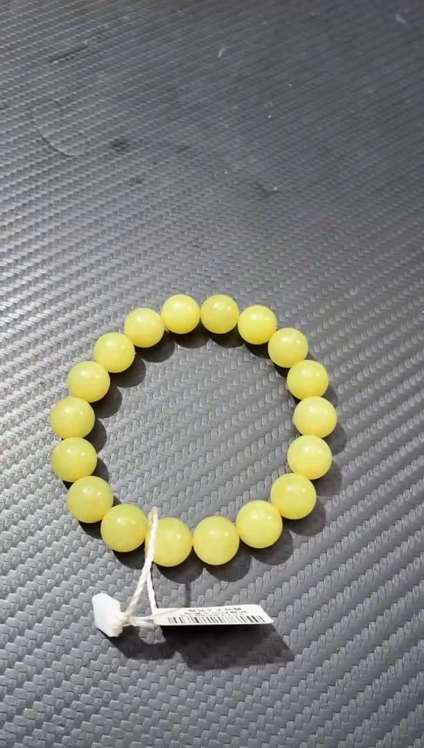 未镶嵌手链和田玉若羌鸡油黄口手串卡11微色差