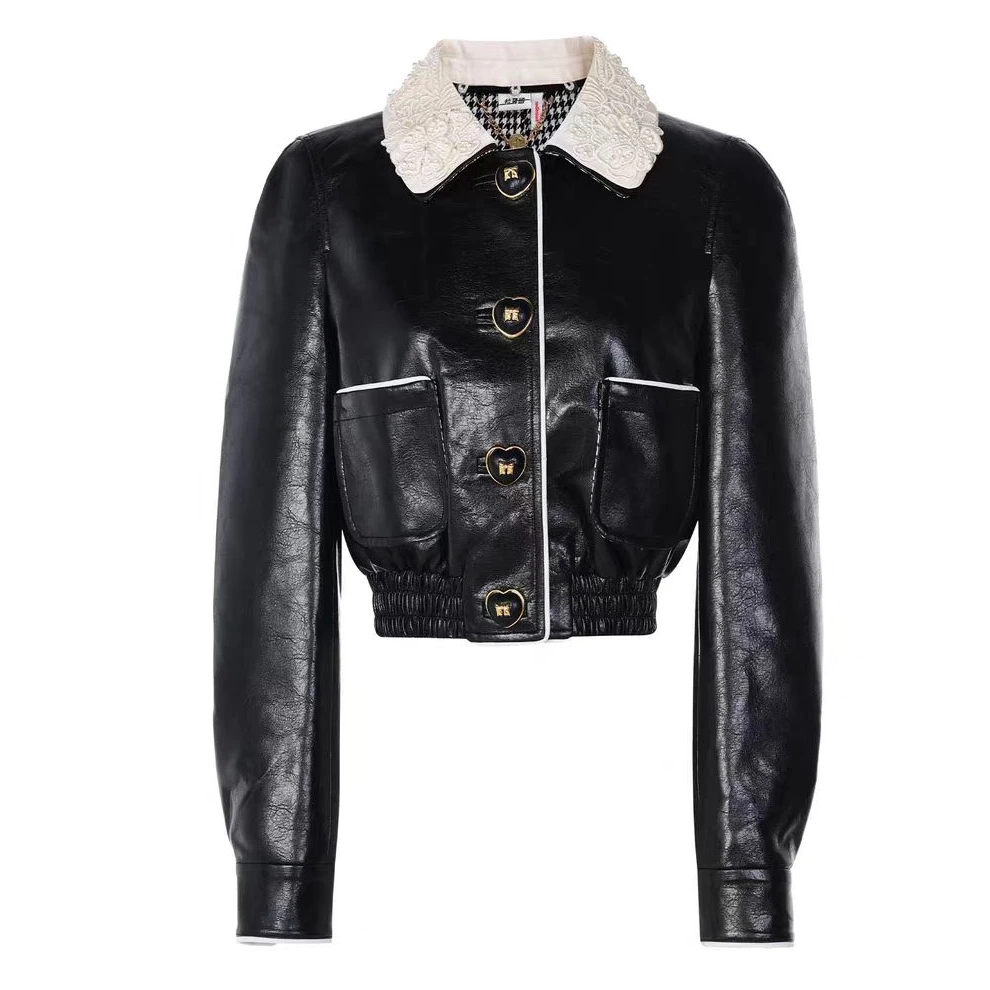 LeFame/拉飞姆【赵美延、腻腻同款】2025秋季PU皮短外套LF25Q51FC333