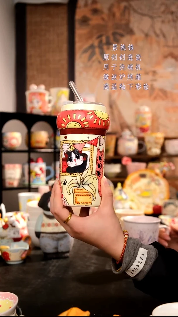 摆件陶旺的可以陶瓷手工手绘设计师款