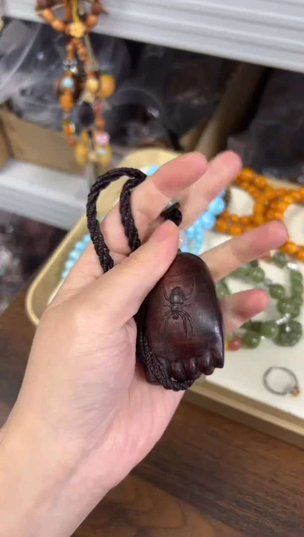 小叶紫檀手串/手链紫檀木知足常乐把件[1958]