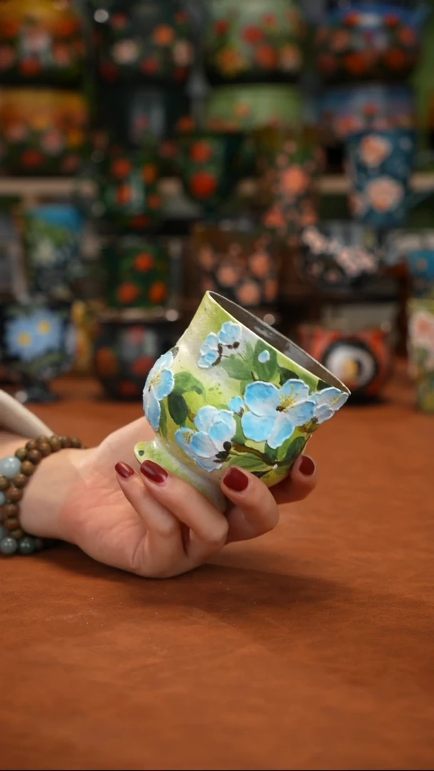 紫砂油画手绘釉下彩