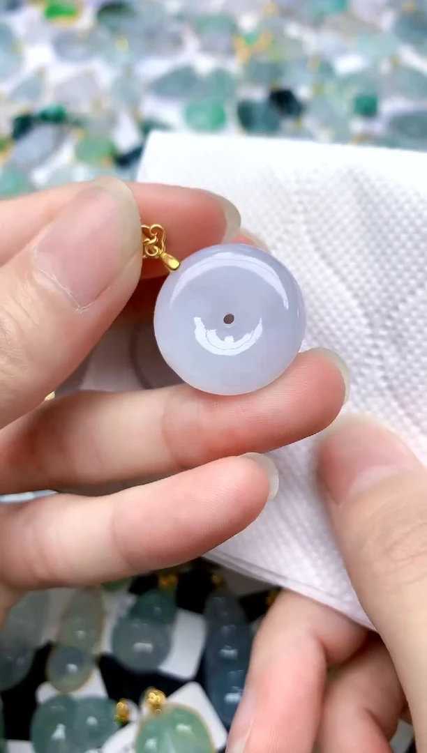 颈饰银S925镶嵌翡翠天然A货翡翠