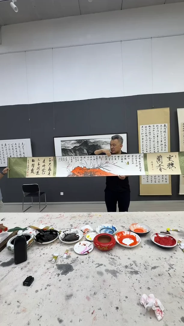国画炳山艺术--崔老师与浩老师合作作品