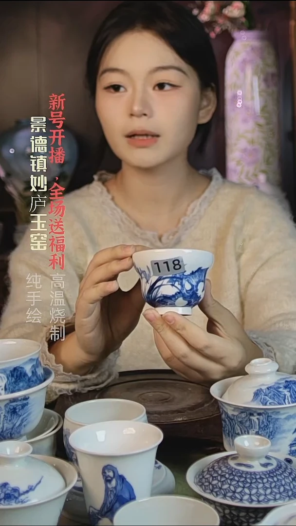 盘陶妙庐玉窑葫芦杯118微瑕