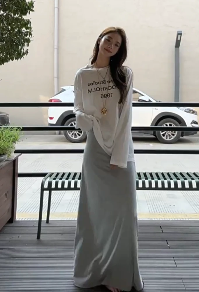 穿脱不下来的懒人半裙 上身比例nice显瘦半身裙女装半身裙气质