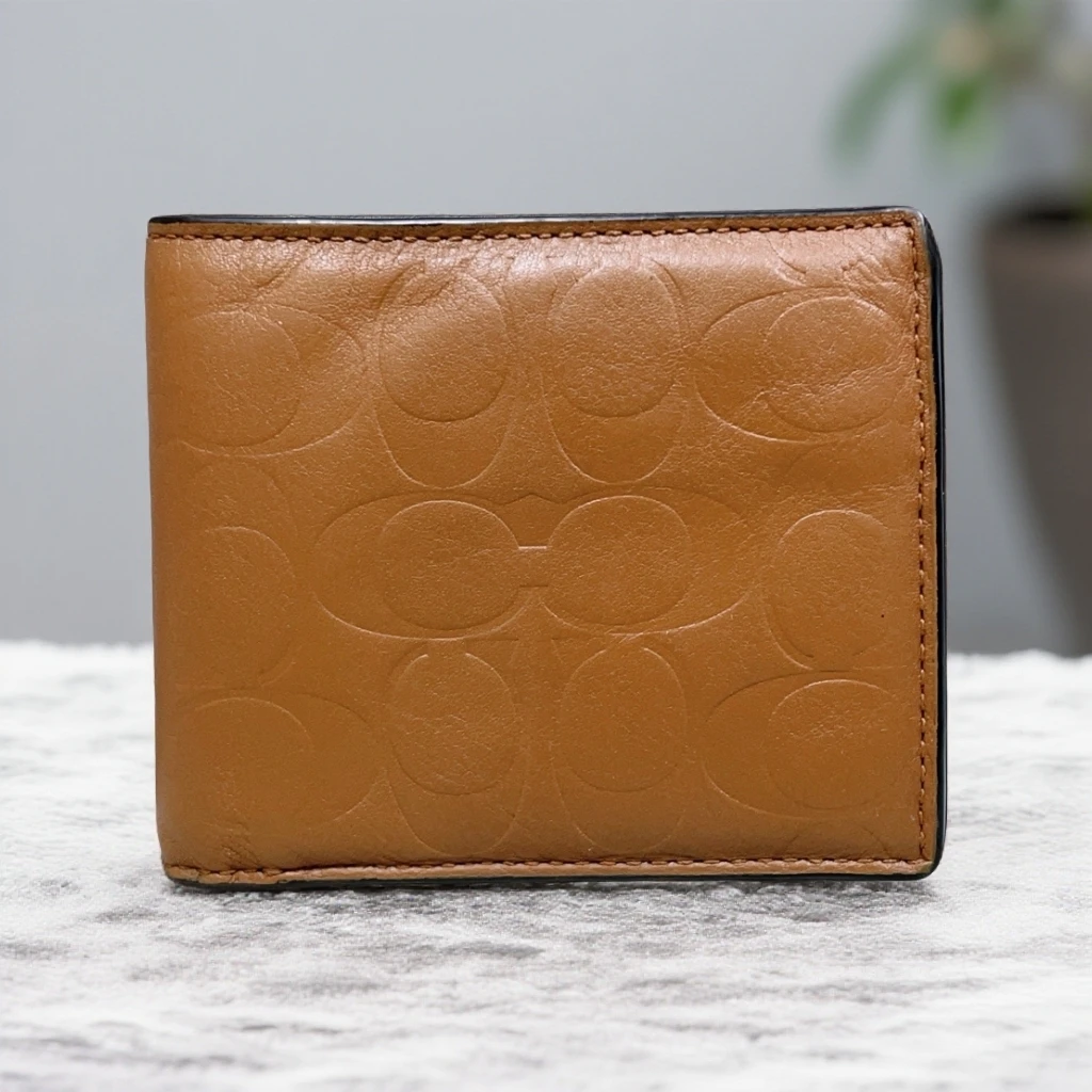 95新 COACH/蔻驰  棕色钱包 1855 3847