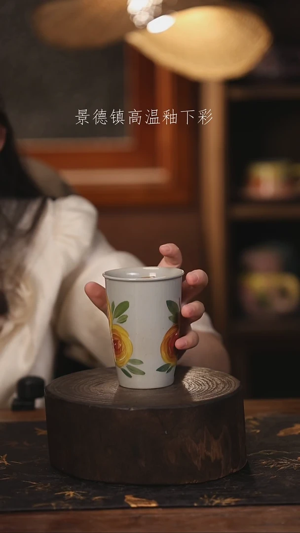 陶瓷景德镇高温釉下手绘陶瓷@L210@