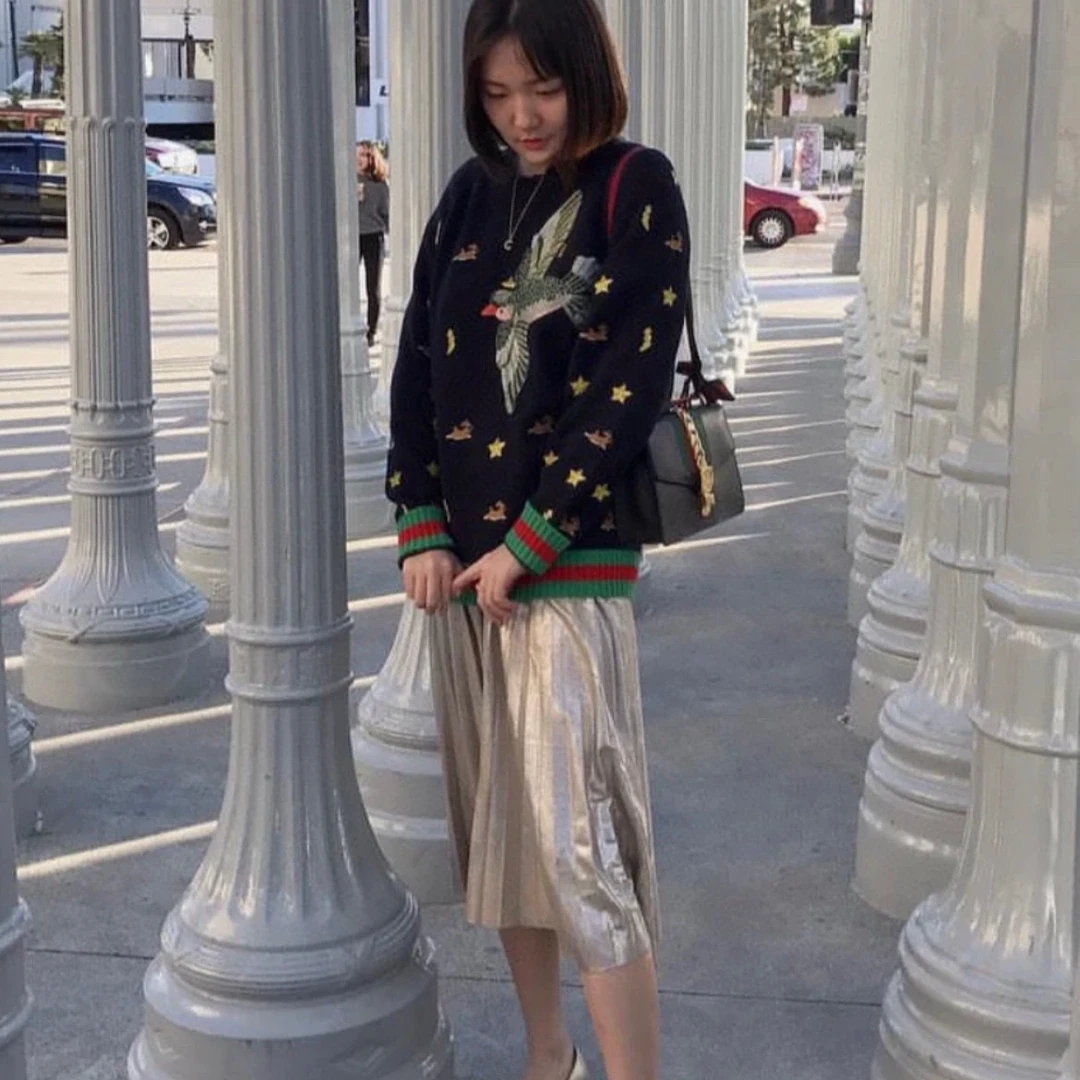 99新 GUCCI/古驰 飞鸟蜜蜂时尚秋冬针织休闲毛衣/尺码s/000