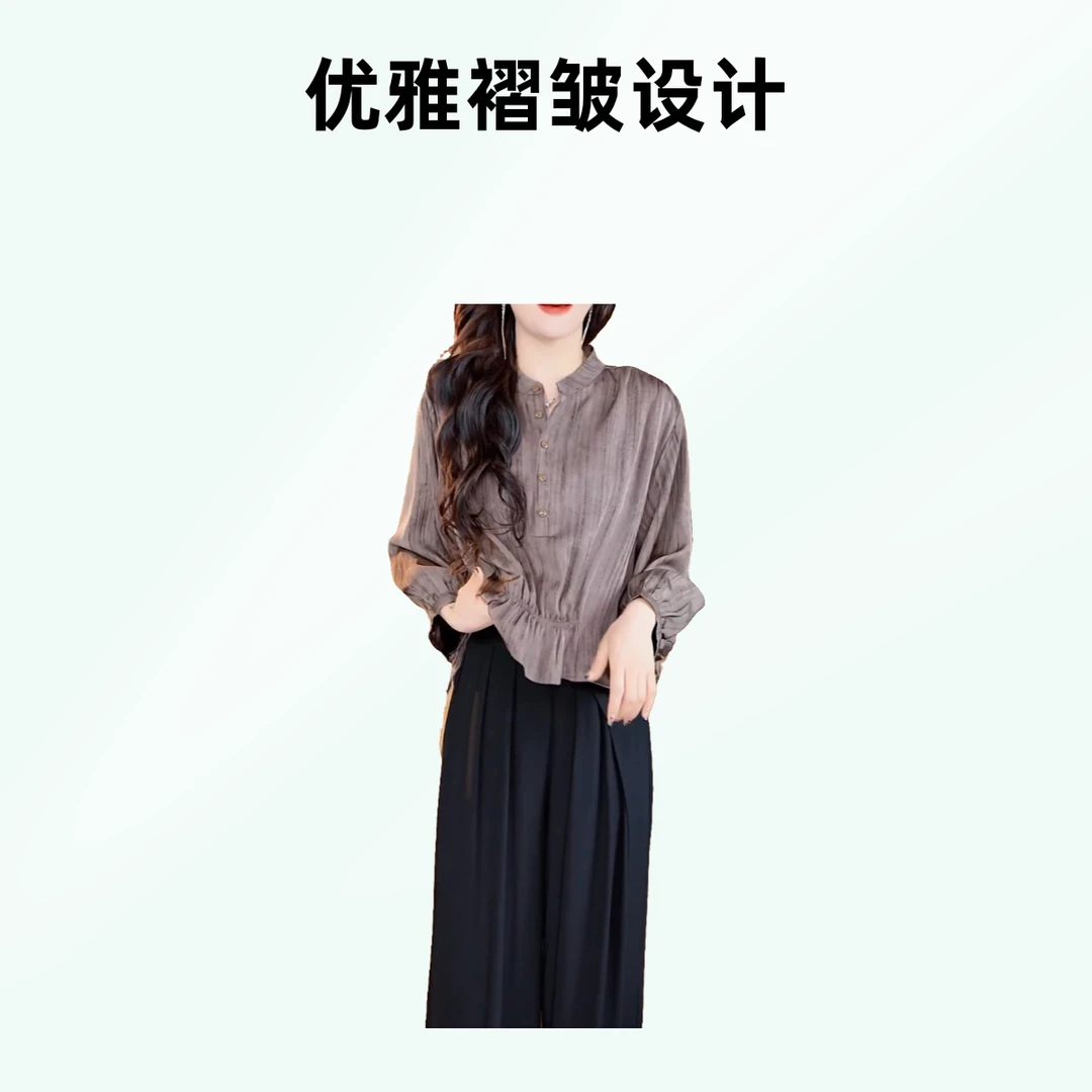 POLO领老钱风衬衫袖不起球衬衫春夏宽松气质夏季百搭上衣通勤