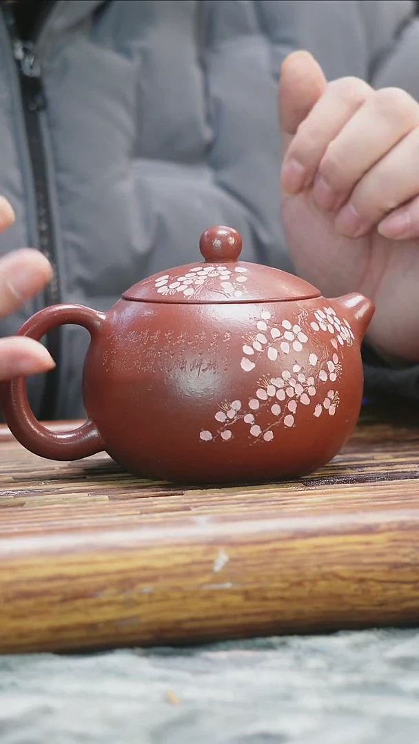茶壶紫砂朱泥泥绘大西施