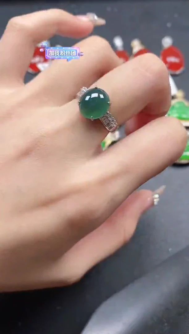 银S925镶嵌戒指翡翠51151