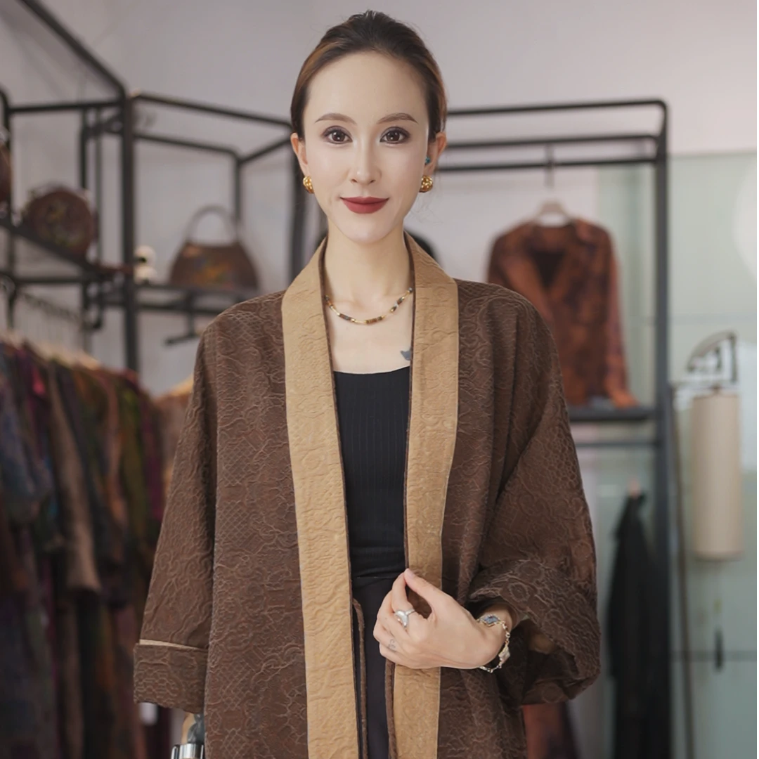 【棕庭简衫】国风新中式大气复古外套127-50272棕庭简衫