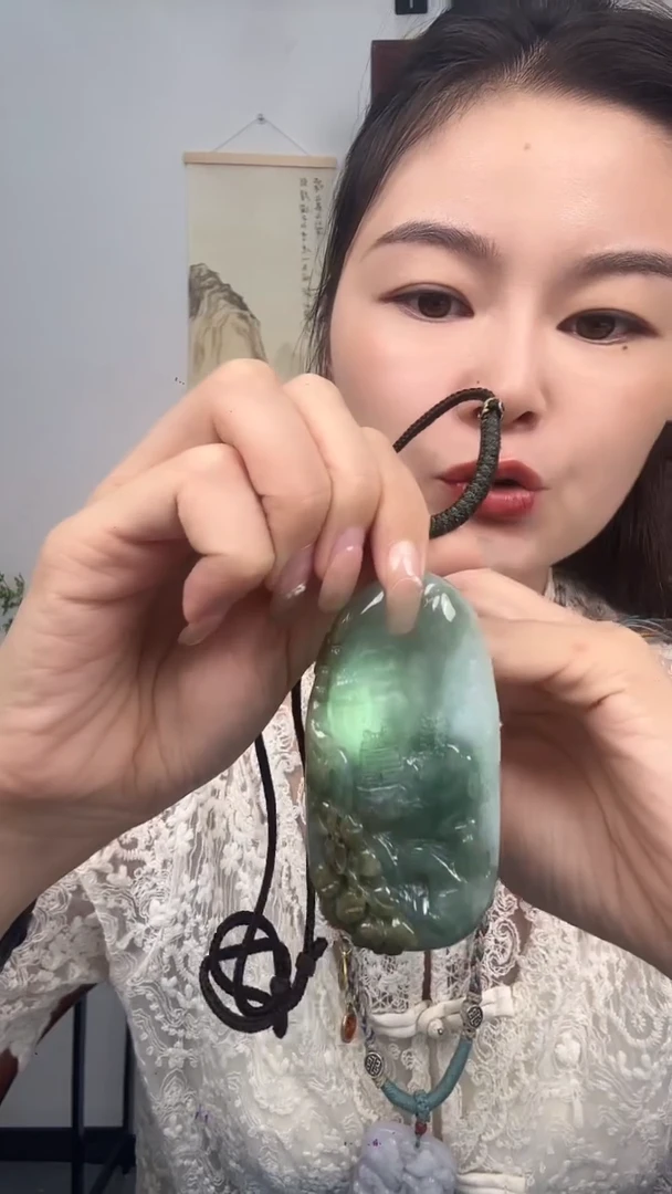 翡翠未镶嵌颈饰【先鉴后发】天然翡翠A货挂牌&送高档绳