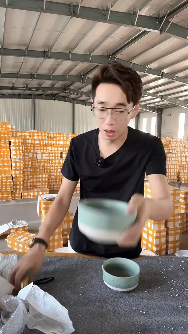 陶瓷家用餐具 绿碗2支