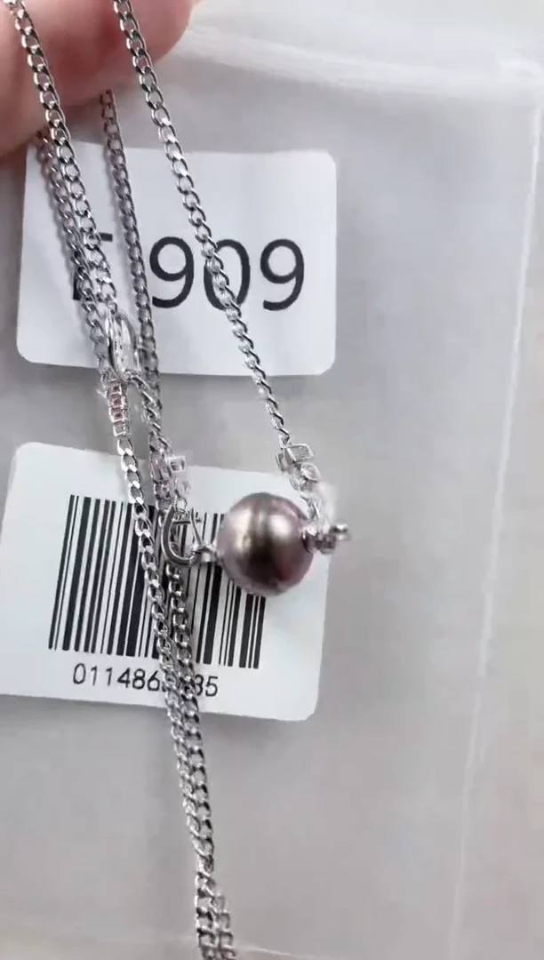 银S925镶嵌套链海水珍珠E909