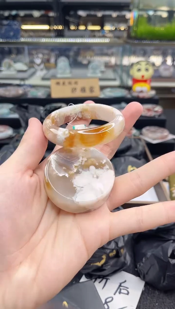 未镶嵌手镯石英质玉55圈口 （赠品镯心）3523