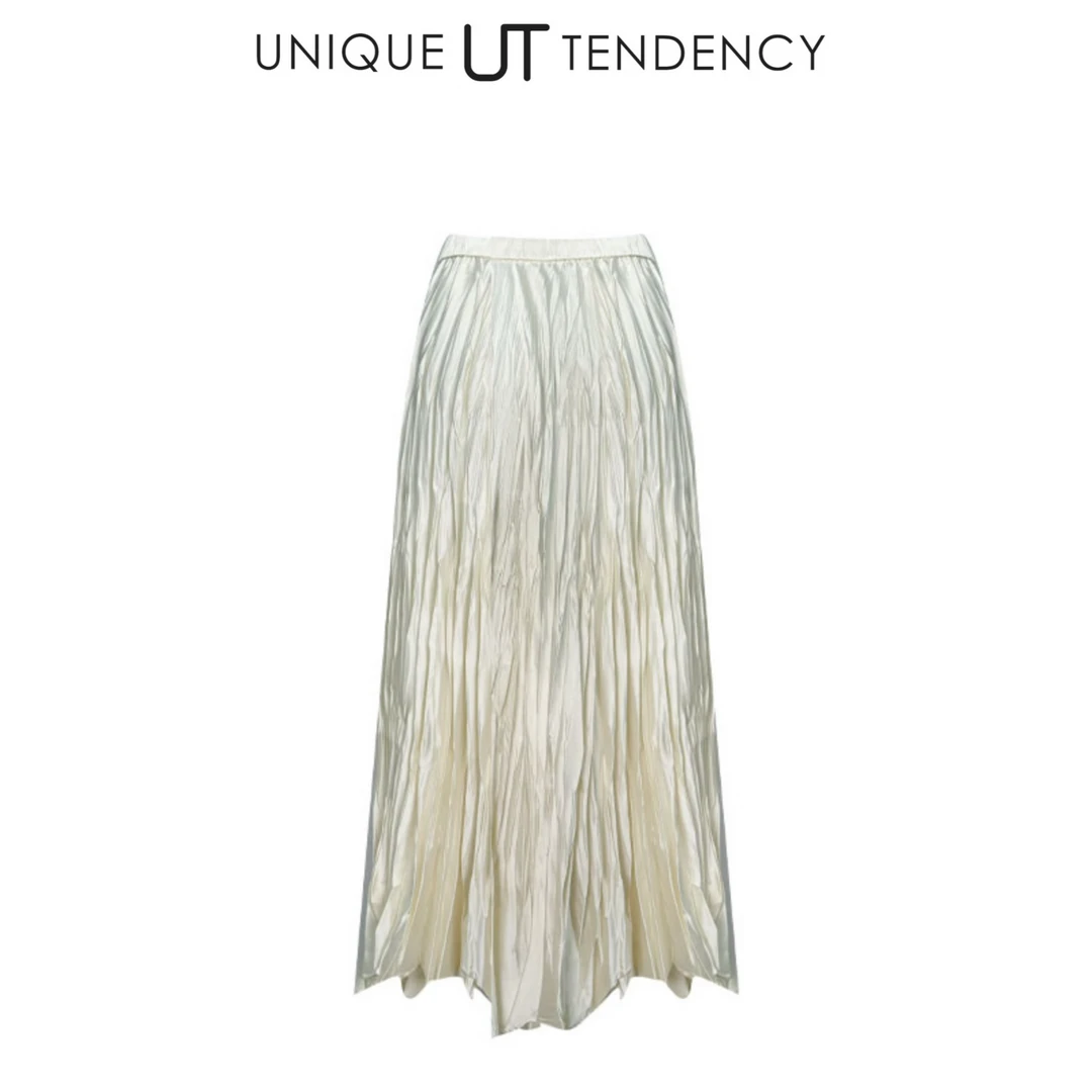 UNIQUE UT TENDENCY时尚百褶裙褶皱夏季春季