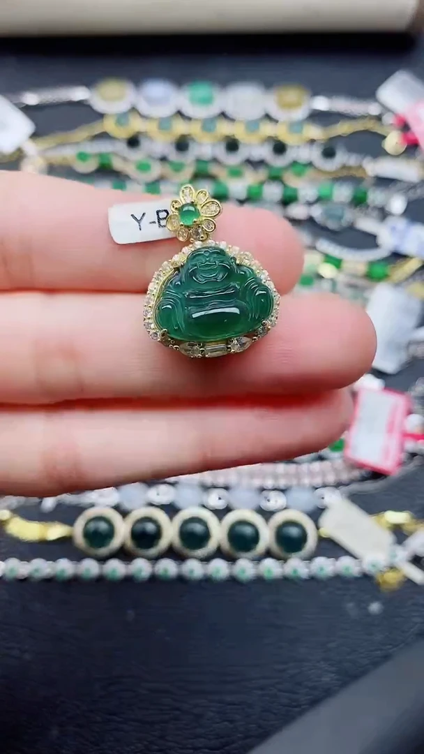 银S925镶嵌戒指翡翠1