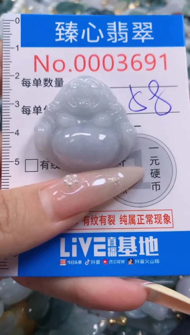 翡翠未镶嵌颈饰含绳0003691