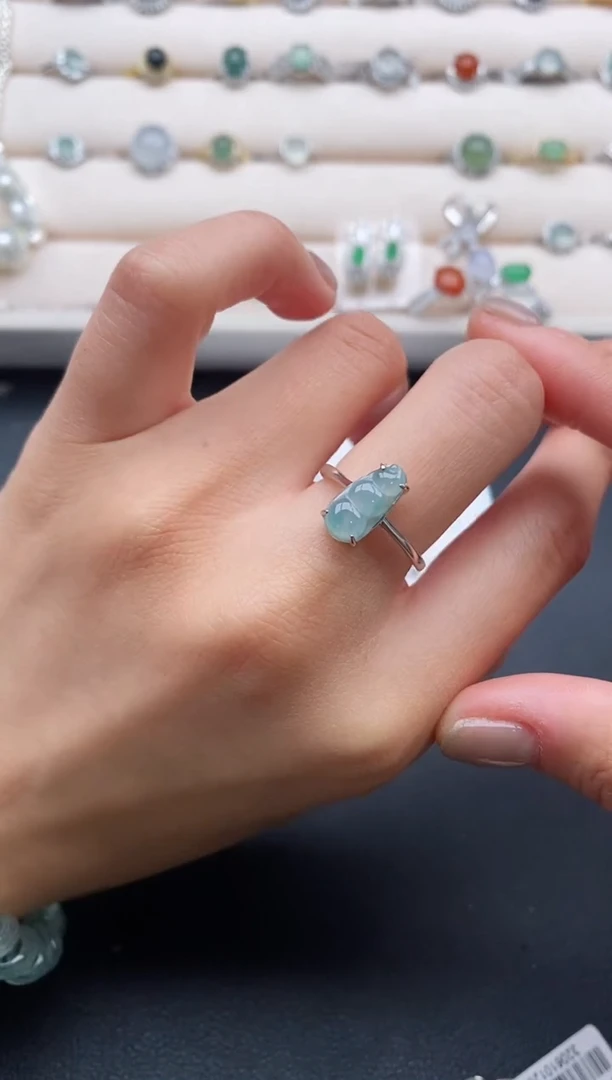 银S925镶嵌戒指翡翠11111111+7