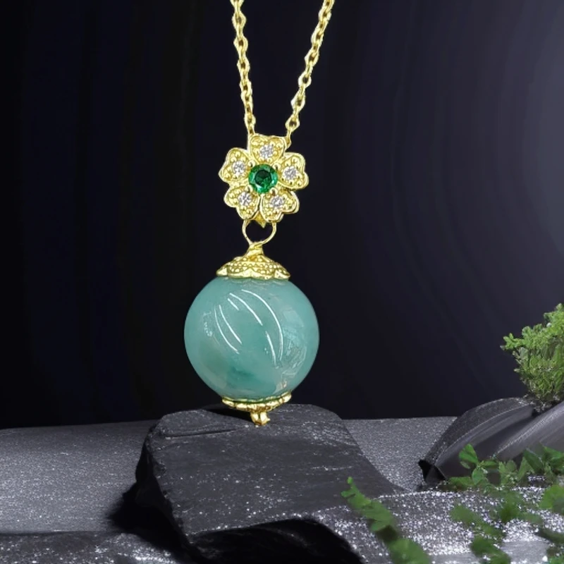 【兰总专柜款】BM-S209#天然A货翡翠转运珠吊坠赠合金链