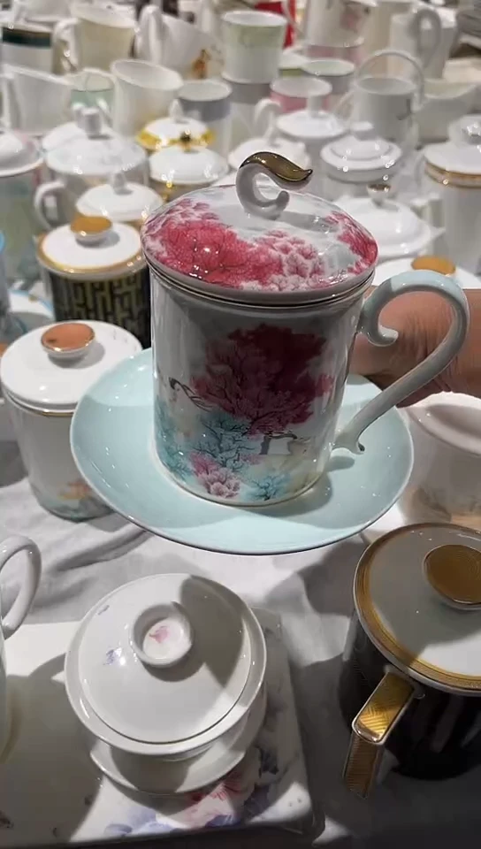 瓷茶漏杯1套隆达骨瓷