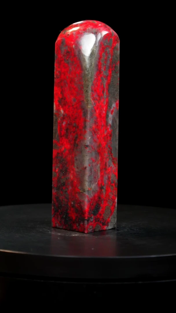 鸡血石精品牛角鸡血石旬阳